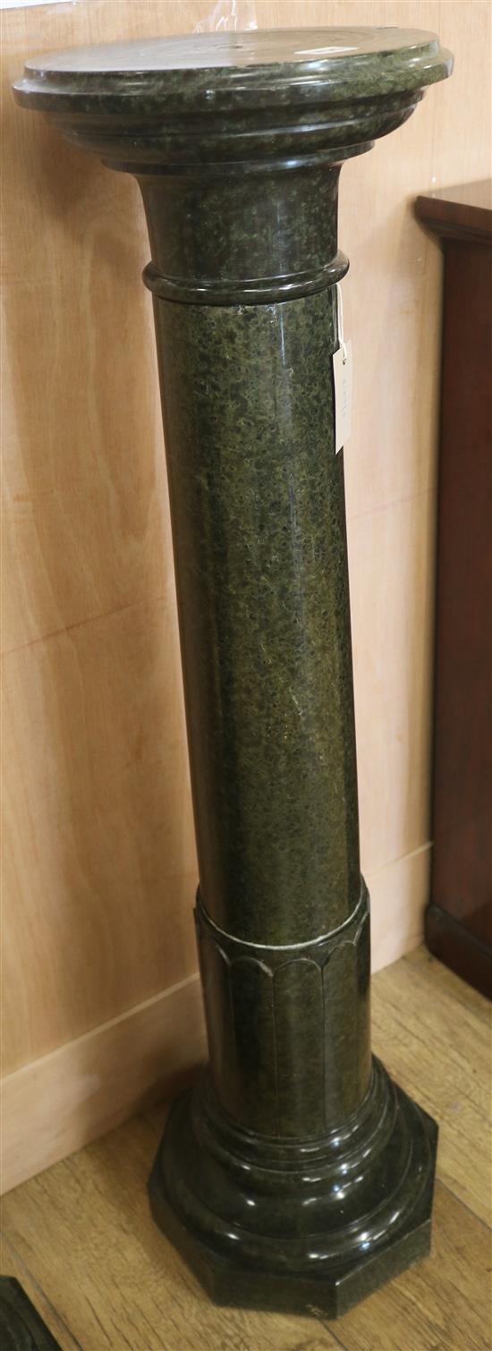 A green marble pedestal, H.108cm